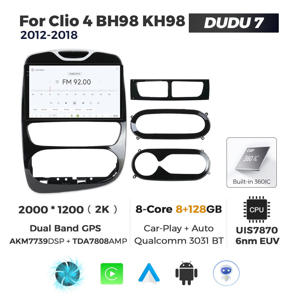 Navigatie Dedicata Renault Clio 4 2012-2018 DUDU7 9" 8GB RAM, 128GB ROM, Octacore, Ecran 2K, CarPlay&AndroidAuto, Android - imagine 3