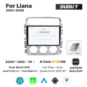 Navigatie Dedicata Suzuki Liana 2004-2008 DUDU7 9" 8GB RAM, 128GB ROM, Octacore, Ecran 2K, CarPlay&AndroidAuto, Android - imagine 3