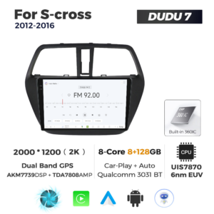 Navigatie Dedicata Suzuki S-Cross 2012-2016 DUDU7 9" 8GB RAM, 128GB ROM, Octacore, Ecran 2K, CarPlay&AndroidAuto, Android - imagine 3