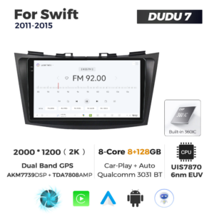 Navigatie Dedicata Suzuki Swift 2011-2015 DUDU7 9" 8GB RAM, 128GB ROM, Octacore, Ecran 2K, CarPlay&AndroidAuto, Android - imagine 3