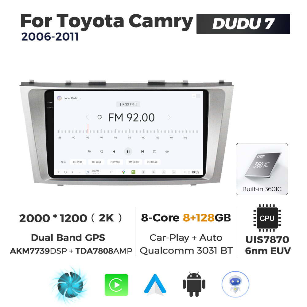 Navigatie Dedicata Toyota Camry 2006-2011 DUDU7 9" 8GB RAM, 128GB ROM, Octacore, Ecran 2K, CarPlay&AndroidAuto, Android - imagine 3