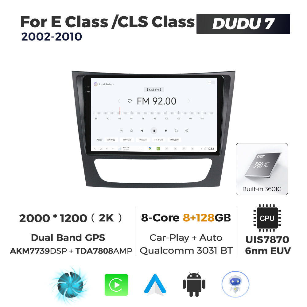 Navigatie Dedicata Benz CLS-Class 2002-2010 DUDU7 9" 8GB RAM, 128GB ROM, Octacore, Ecran 2K, CarPlay&AndroidAuto, Android - imagine 3