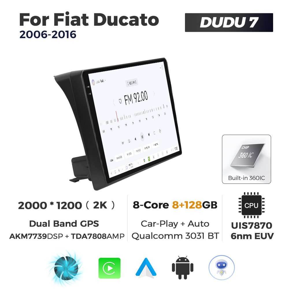 Navigatie Dedicata Fiat Ducato 2006-2016 DUDU7 9" 8GB RAM, 128GB ROM, Octacore, Ecran 2K, CarPlay&AndroidAuto, Android - imagine 3