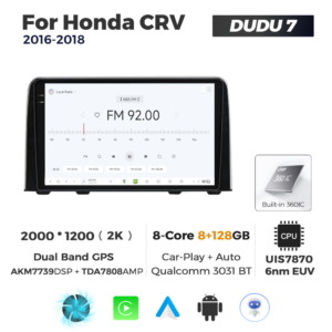 Navigatie Dedicata Honda CRV 2016-2018 DUDU7 9" 8GB RAM, 128GB ROM, Octacore, Ecran 2K, CarPlay&AndroidAuto, Android - imagine 3