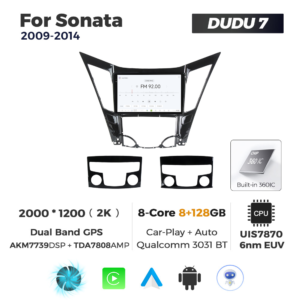 Navigatie Dedicata Hyundai Sonata 2009-2014 DUDU7 9" 8GB RAM, 128GB ROM, Octacore, Ecran 2K, CarPlay&AndroidAuto, Android - imagine 3