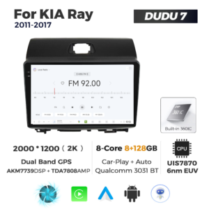 Navigatie Dedicata Kia Ray 2011-2017 DUDU7 9" 8GB RAM, 128GB ROM, Octacore, Ecran 2K, CarPlay&AndroidAuto, Android - imagine 3