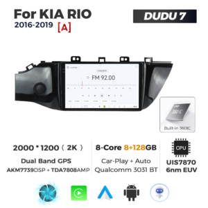 Navigatie Dedicata Kia Rio 2016-2019 DUDU7 9" 8GB RAM, 128GB ROM, Octacore, Ecran 2K, CarPlay&AndroidAuto, Android - imagine 3