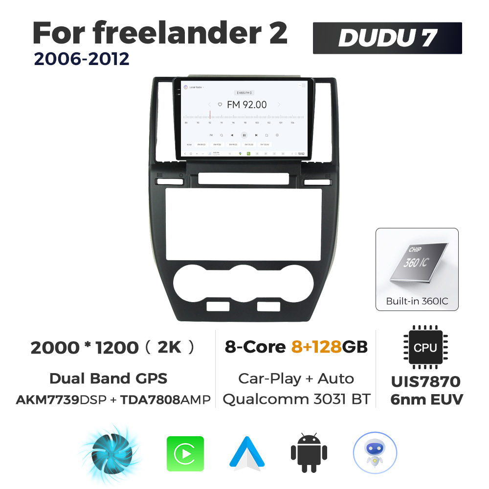 Navigatie Dedicata Land Rover Freelander 2 2006-2012 DUDU7 9" 8GB RAM, 128GB ROM, Octacore, Ecran 2K, CarPlay&AndroidAuto, Android - imagine 3