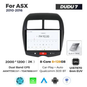 Navigatie Dedicata Mitsubishi ASX 2010-2016 DUDU7 9" 8GB RAM, 128GB ROM, Octacore, Ecran 2K, CarPlay&AndroidAuto, Android - imagine 3