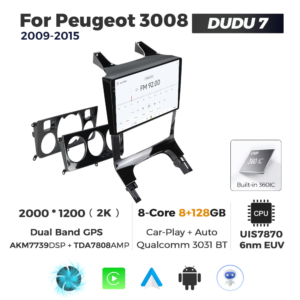 Navigatie Dedicata Peugeot 3008 2009-2015 DUDU7 9" 8GB RAM, 128GB ROM, Octacore, Ecran 2K, CarPlay&AndroidAuto, Android - imagine 3