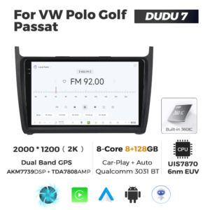 Navigatie Dedicata Volkswagen Polo 2009-2017 DUDU7 9" 8GB RAM, 128GB ROM, Octacore, Ecran 2K, CarPlay&AndroidAuto, Android - imagine 3