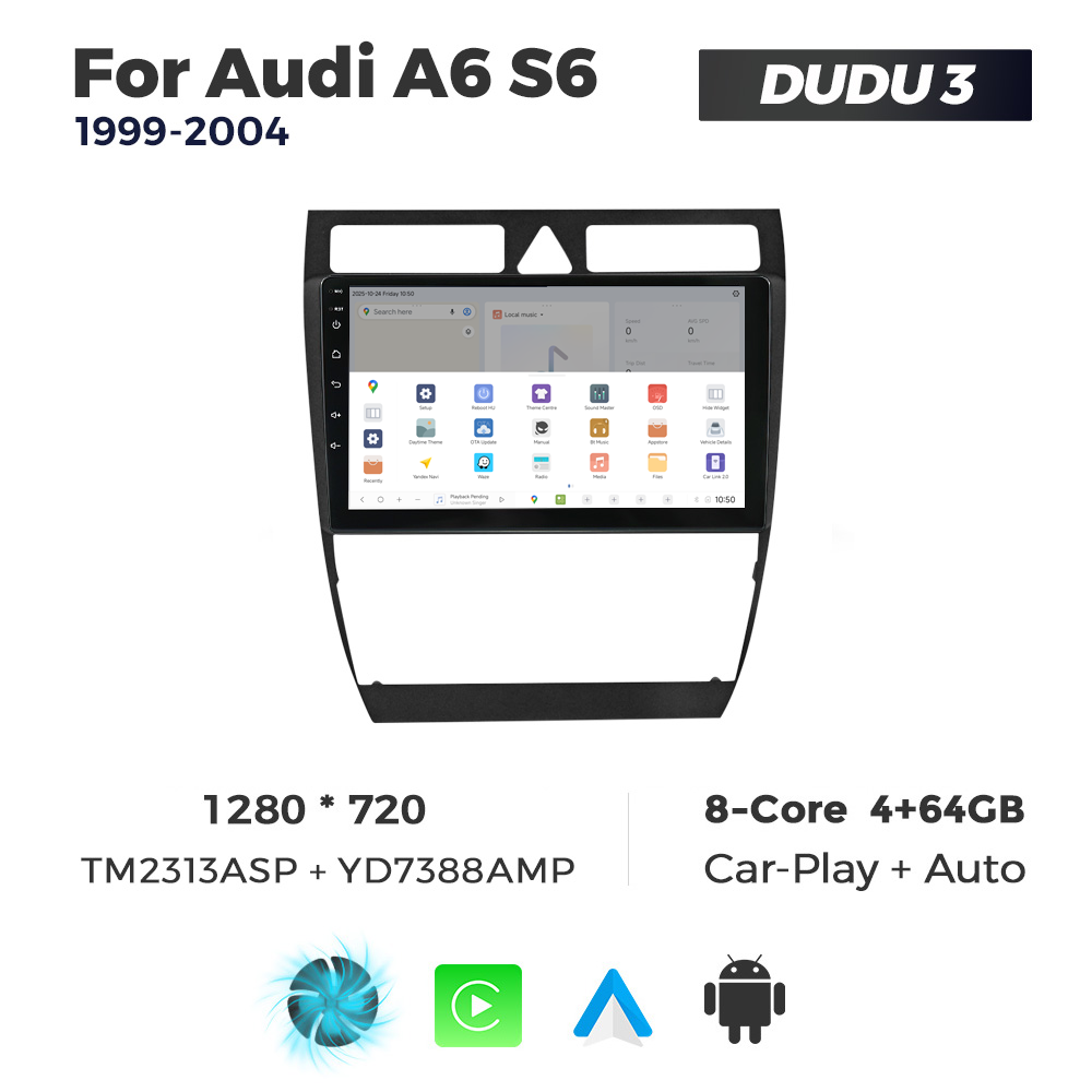 Navigatie Dedicata Audi A6 S6 1999-2004 DUDU3 9" 4GB RAM, 64GB ROM, Octacore, Ecran HD, CarPlay&AndroidAuto, Android - imagine 4