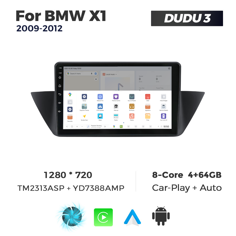 Navigatie Dedicata BMW X1 2009-2012 DUDU3 9" 4GB RAM, 64GB ROM, Octacore, Ecran HD, CarPlay&AndroidAuto, Android - imagine 4