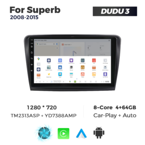 Navigatie Dedicata Skoda Superb 2008-2015 DUDU3 9" 4GB RAM, 64GB ROM, Octacore, Ecran HD, CarPlay&AndroidAuto, Android - imagine 4