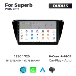 Navigatie Dedicata Skoda Superb 2016-2019 DUDU3 9" 4GB RAM, 64GB ROM, Octacore, Ecran HD, CarPlay&AndroidAuto, Android - imagine 4