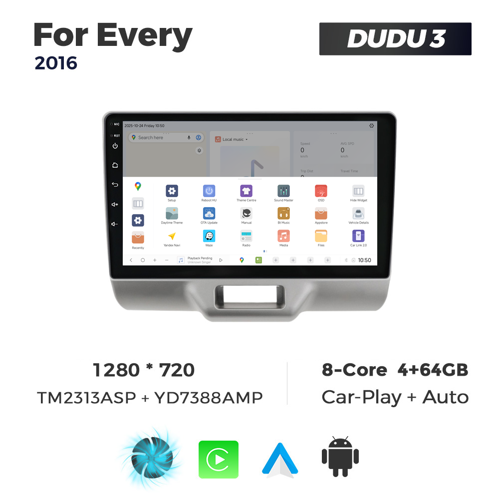 Navigatie Dedicata Suzuki Every 2016 DUDU3 9" 4GB RAM, 64GB ROM, Octacore, Ecran HD, CarPlay&AndroidAuto, Android - imagine 4
