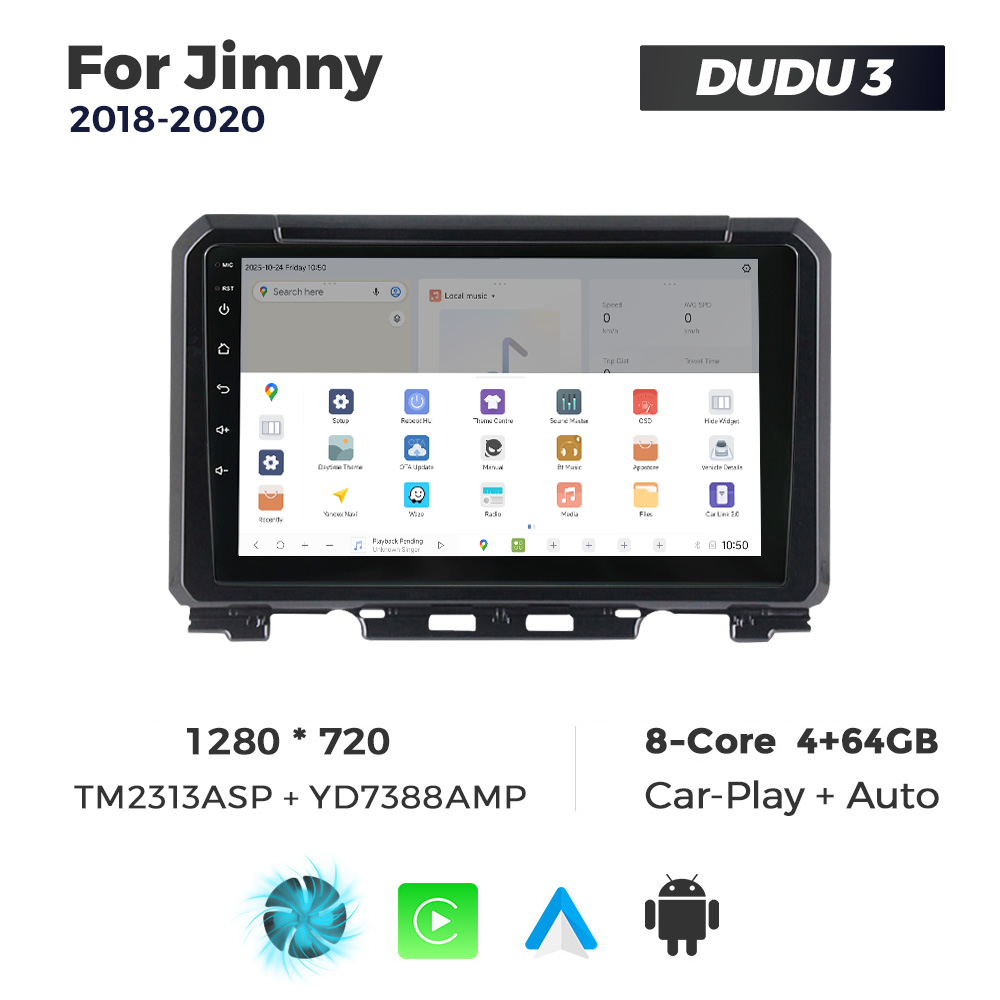 Navigatie Dedicata Suzuki Jimny 2018-2020 DUDU3 9" 4GB RAM, 64GB ROM, Octacore, Ecran HD, CarPlay&AndroidAuto, Android - imagine 4