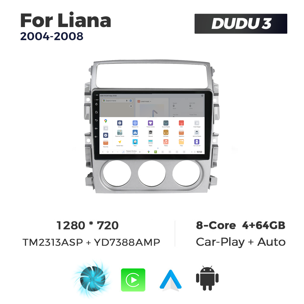 Navigatie Dedicata Suzuki Liana 2004-2008 DUDU3 9" 4GB RAM, 64GB ROM, Octacore, Ecran HD, CarPlay&AndroidAuto, Android - imagine 4