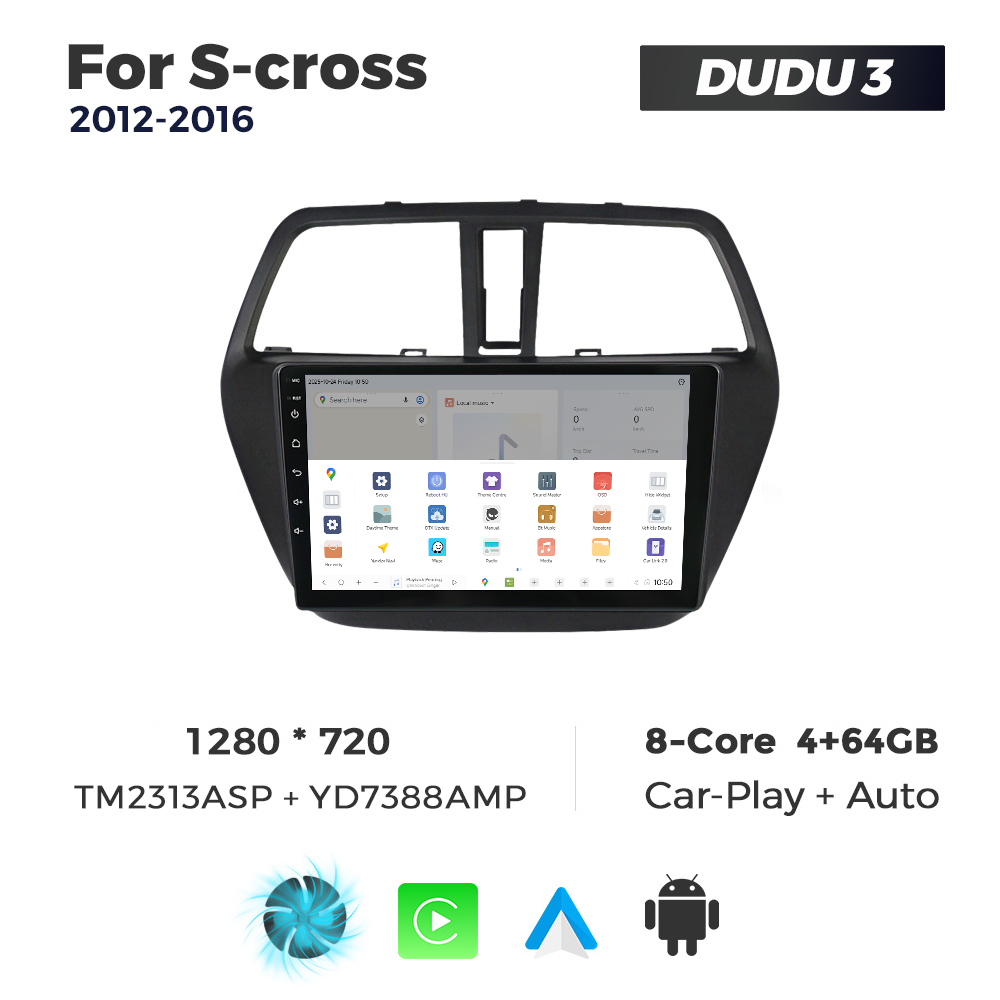 Navigatie Dedicata Suzuki S-Cross 2012-2016 DUDU3 9" 4GB RAM, 64GB ROM, Octacore, Ecran HD, CarPlay&AndroidAuto, Android - imagine 4