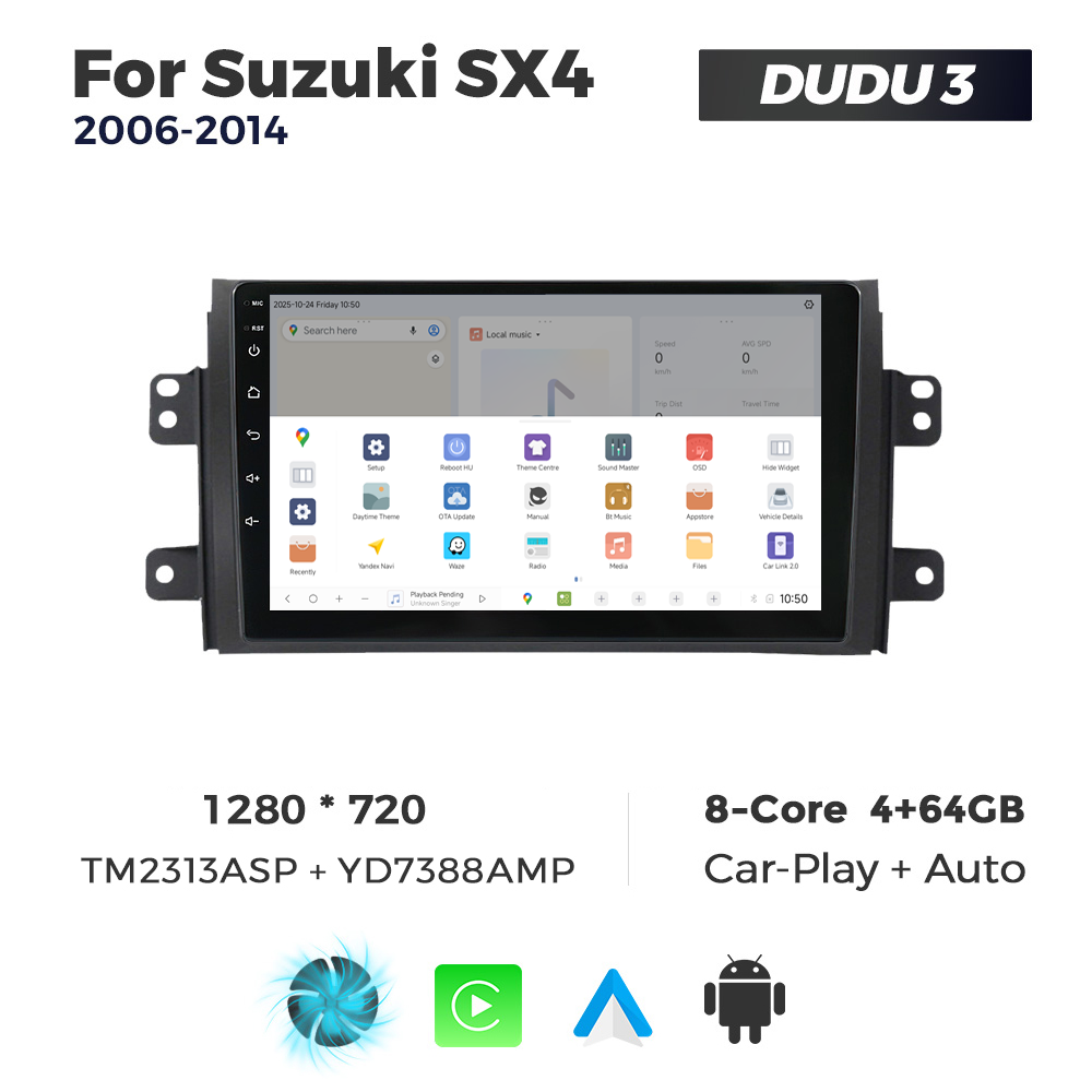 Navigatie Dedicata Suzuki SX4 2006-2014 DUDU3 9" 4GB RAM, 64GB ROM, Octacore, Ecran HD, CarPlay&AndroidAuto, Android - imagine 4