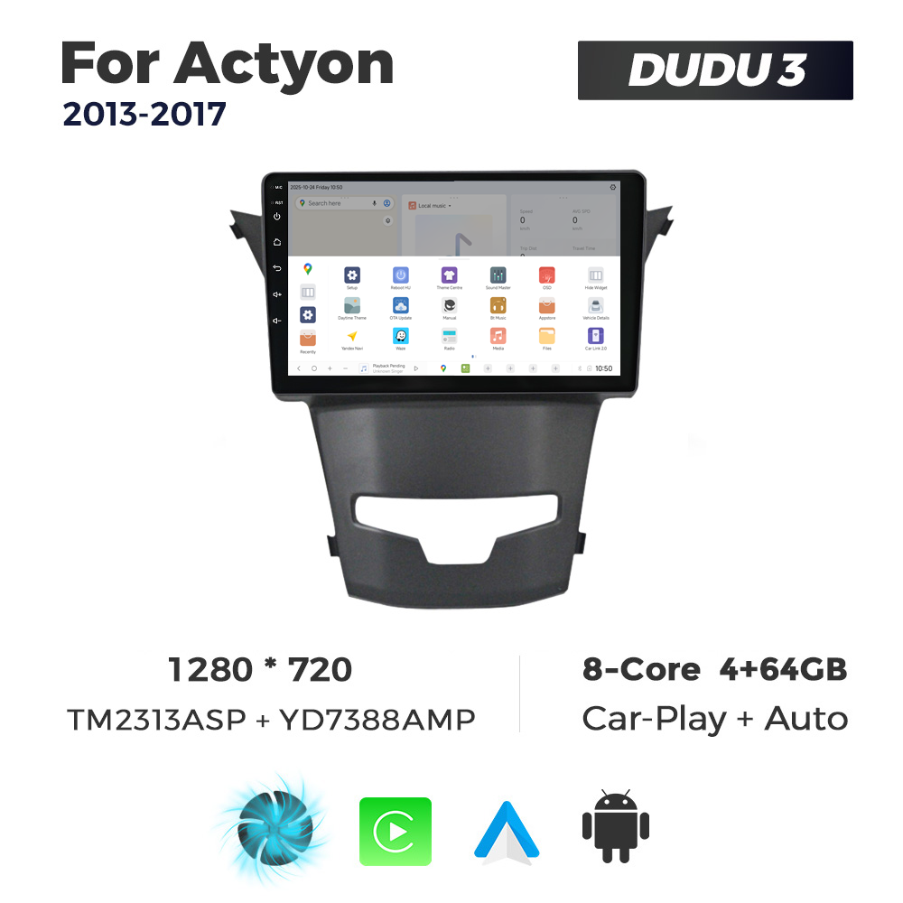Navigatie Dedicata SsangYong Actyon 2013-2017 DUDU3 9" 4GB RAM, 64GB ROM, Octacore, Ecran HD, CarPlay&AndroidAuto, Android - imagine 4