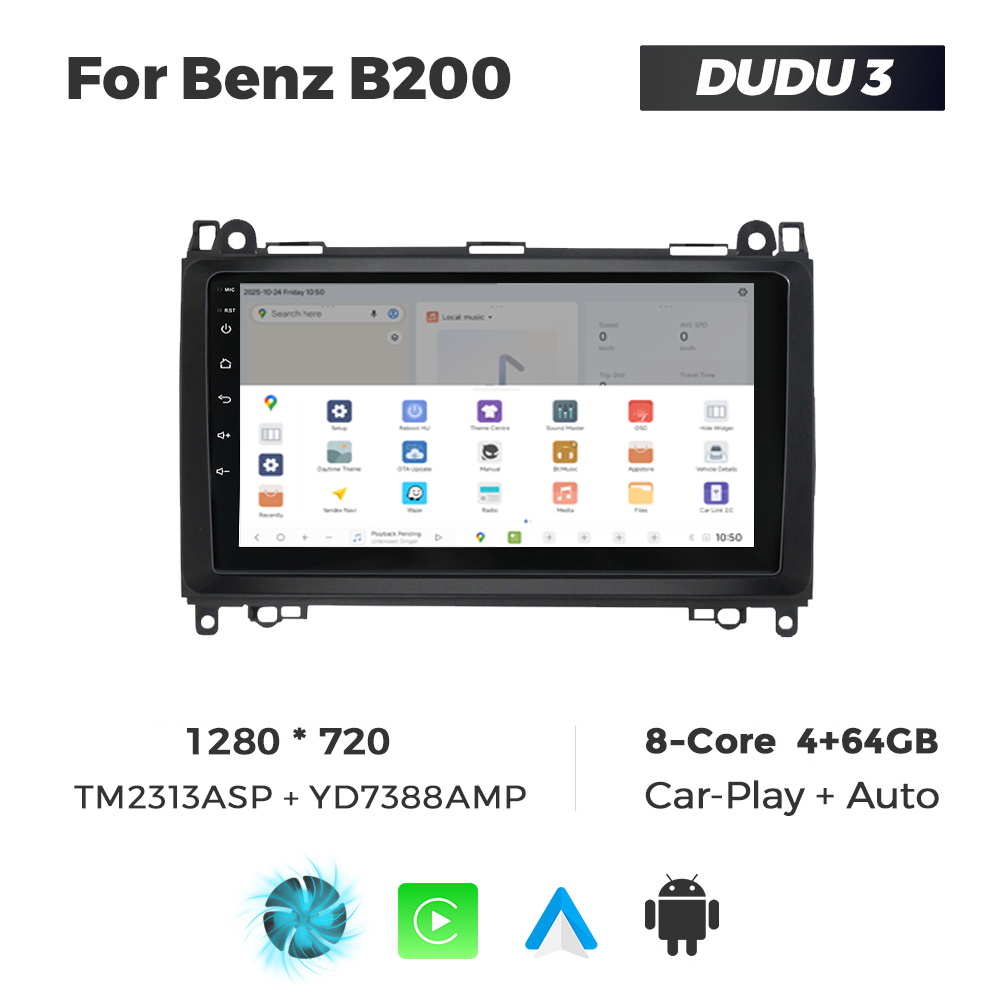 Navigatie Dedicata Benz B200 DUDU3 9" 4GB RAM, 64GB ROM, Octacore, Ecran HD, CarPlay&AndroidAuto, Android - imagine 4