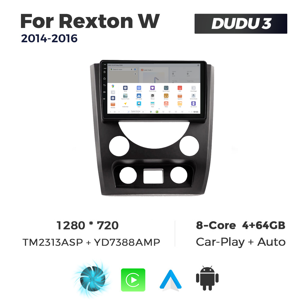 Navigatie Dedicata SsangYong Rexton W 2014-2016 DUDU3 9" 4GB RAM, 64GB ROM, Octacore, Ecran HD, CarPlay&AndroidAuto, Android - imagine 4