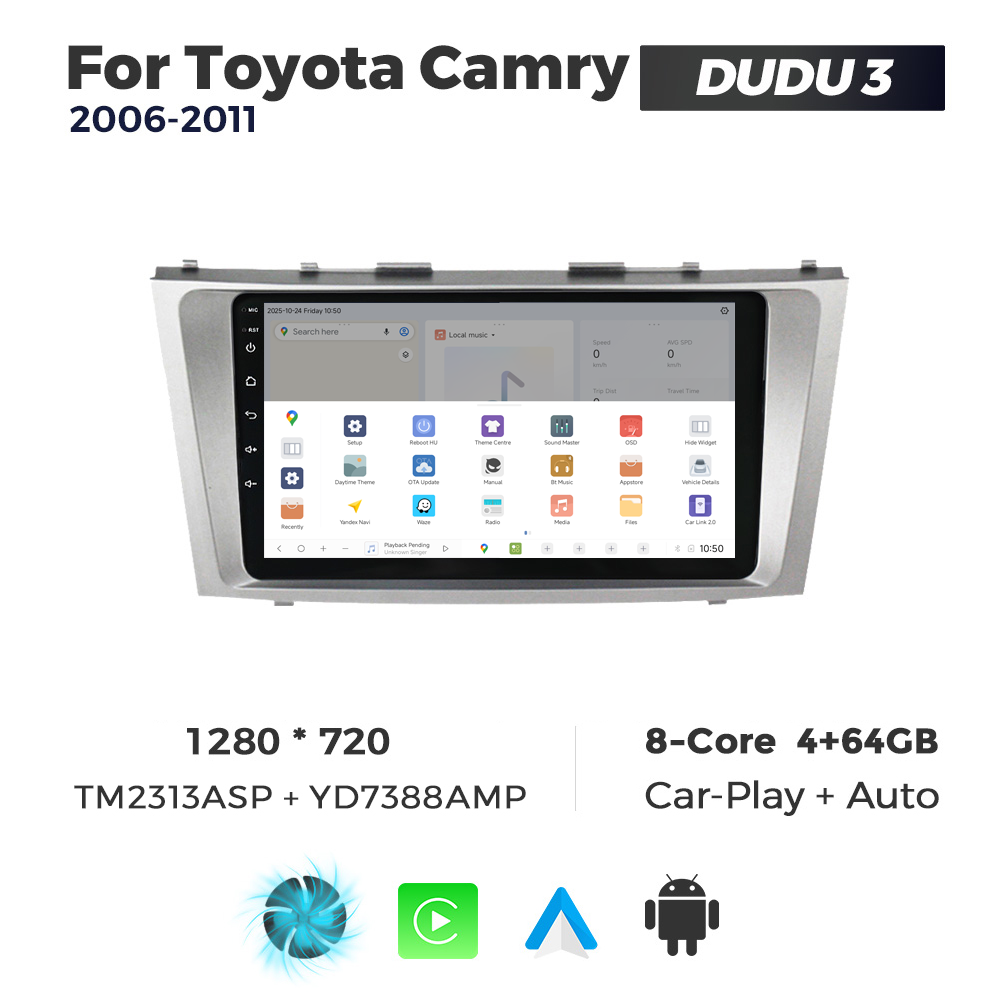 Navigatie Dedicata Toyota Camry 2006-2011 DUDU3 9" 4GB RAM, 64GB ROM, Octacore, Ecran HD, CarPlay&AndroidAuto, Android - imagine 4