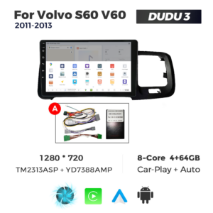 Navigatie Dedicata Volvo S60 V60 2011-2020 DUDU3 9" 4GB RAM, 64GB ROM, Octacore, Ecran HD, CarPlay&AndroidAuto, Android - imagine 4