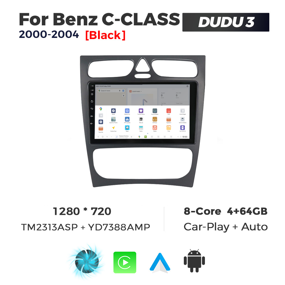 Navigatie Dedicata Benz C-Class 2000-2004 DUDU3 9" 4GB RAM, 64GB ROM, Octacore, Ecran HD, CarPlay&AndroidAuto, Android - imagine 4
