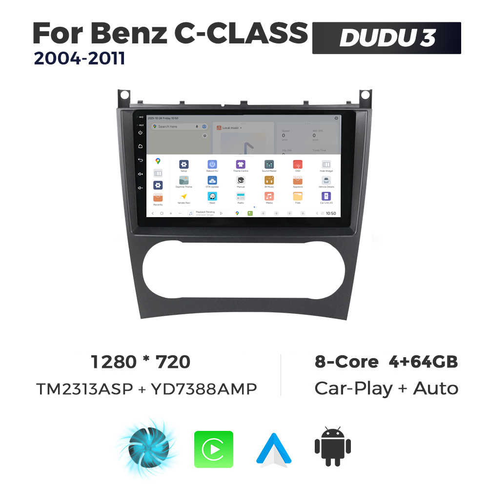Navigatie Dedicata Benz C-Class 2004-2011 DUDU3 9" 4GB RAM, 64GB ROM, Octacore, Ecran HD, CarPlay&AndroidAuto, Android - imagine 4