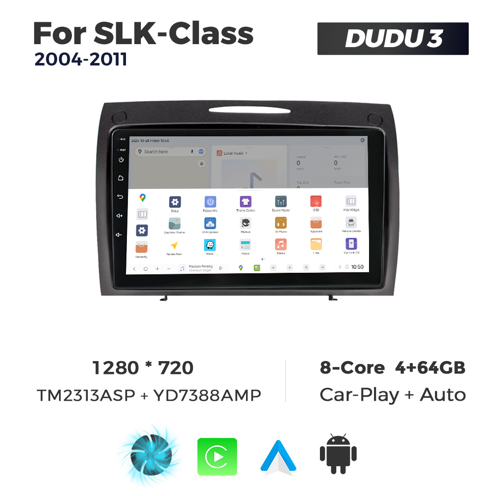 Navigatie Dedicata Benz SLK-Class 2004-2011 DUDU3 9" 4GB RAM, 64GB ROM, Octacore, Ecran HD, CarPlay&AndroidAuto, Android - imagine 4