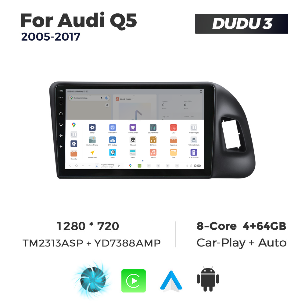 Navigatie Dedicata Audi Q5 2005-2017 (Concert/Chorus) DUDU3 9" 4GB RAM, 64GB ROM, Octacore, Ecran HD, CarPlay&AndroidAuto, Android - imagine 4