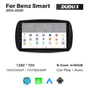Navigatie Dedicata Benz Smart 2014-2020 DUDU3 9" 4GB RAM, 64GB ROM, Octacore, Ecran HD, CarPlay&AndroidAuto, Android - imagine 4