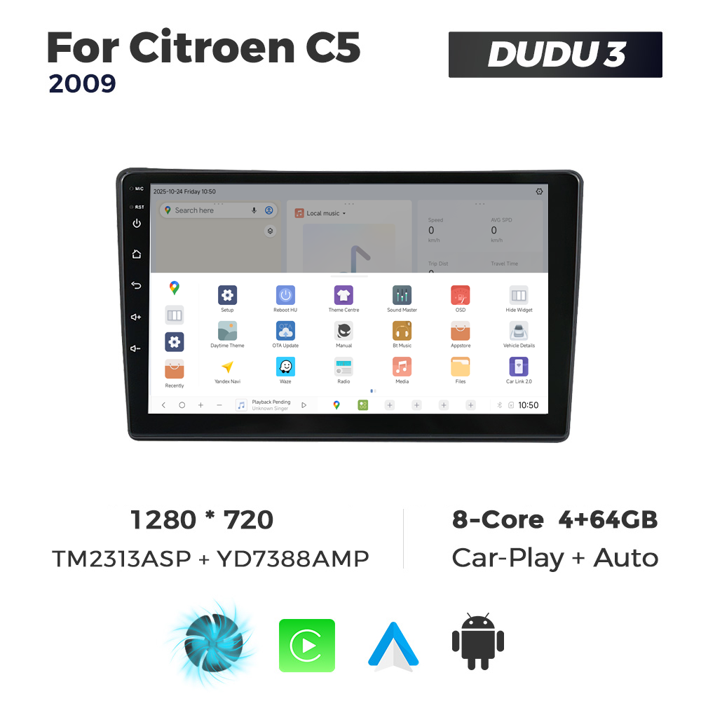 Navigatie Dedicata Citroen C5 DUDU3 9" 4GB RAM, 64GB ROM, Octacore, Ecran HD, CarPlay&AndroidAuto, Android - imagine 4
