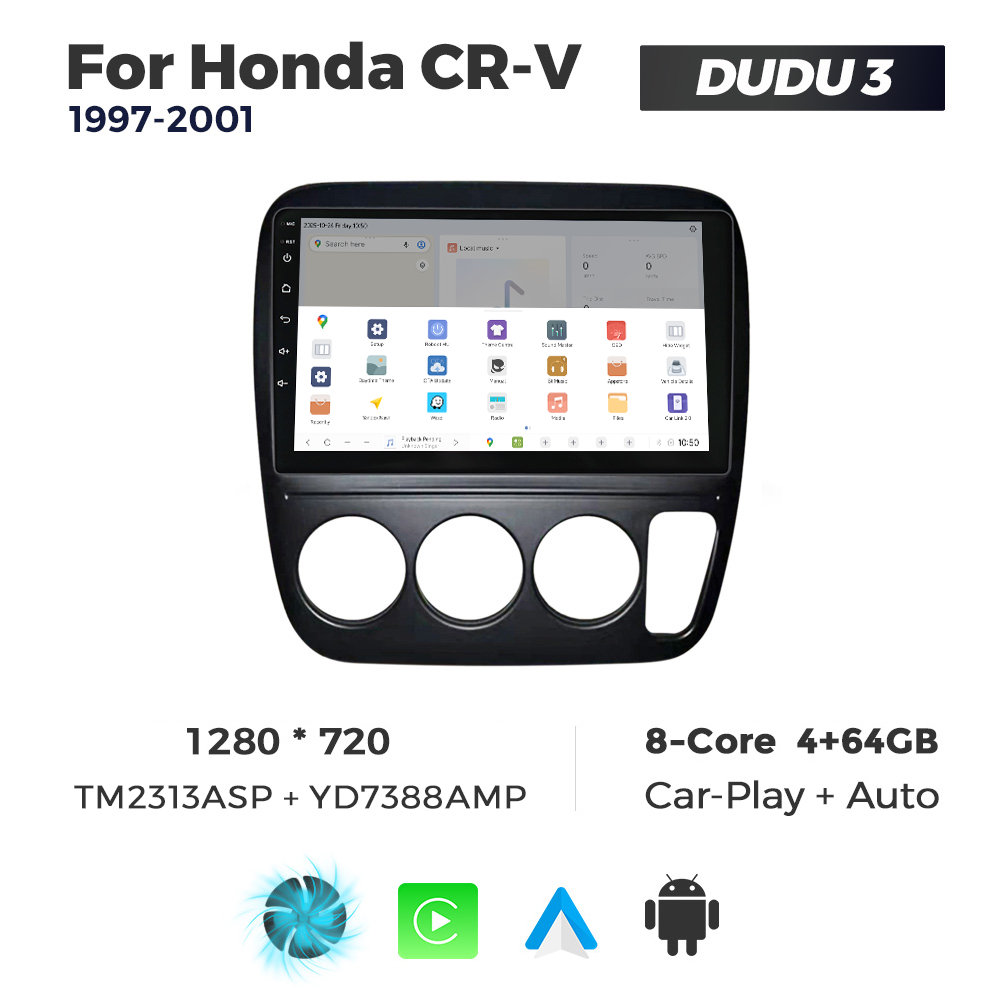 Navigatie Dedicata Honda CRV 1997-2001 DUDU3 9" 4GB RAM, 64GB ROM, Octacore, Ecran HD, CarPlay&AndroidAuto, Android - imagine 4