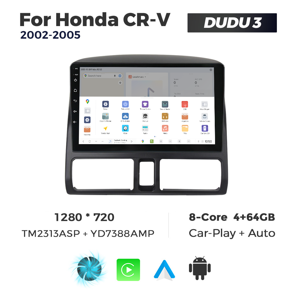 Navigatie Dedicata Honda CRV 2002-2005 DUDU3 9" 4GB RAM, 64GB ROM, Octacore, Ecran HD, CarPlay&AndroidAuto, Android - imagine 4