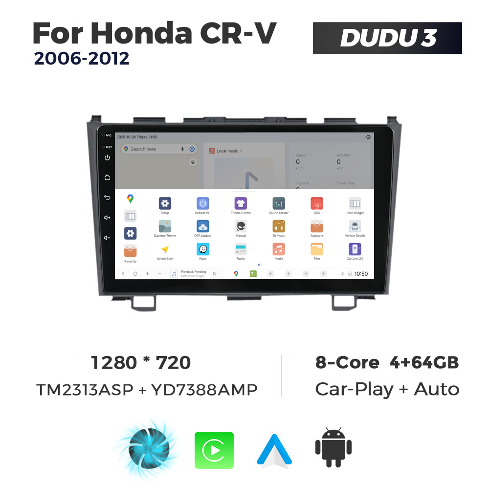 Navigatie Dedicata Honda CRV 2006-2012 DUDU3 9" 4GB RAM, 64GB ROM, Octacore, Ecran HD, CarPlay&AndroidAuto, Android - imagine 4