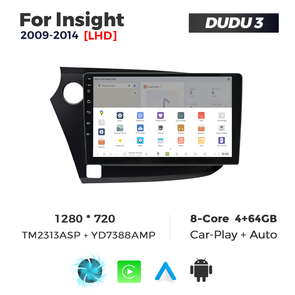 Navigatie Dedicata Honda Insight 2009-2014 DUDU3 9" 4GB RAM, 64GB ROM, Octacore, Ecran HD, CarPlay&AndroidAuto, Android - imagine 4
