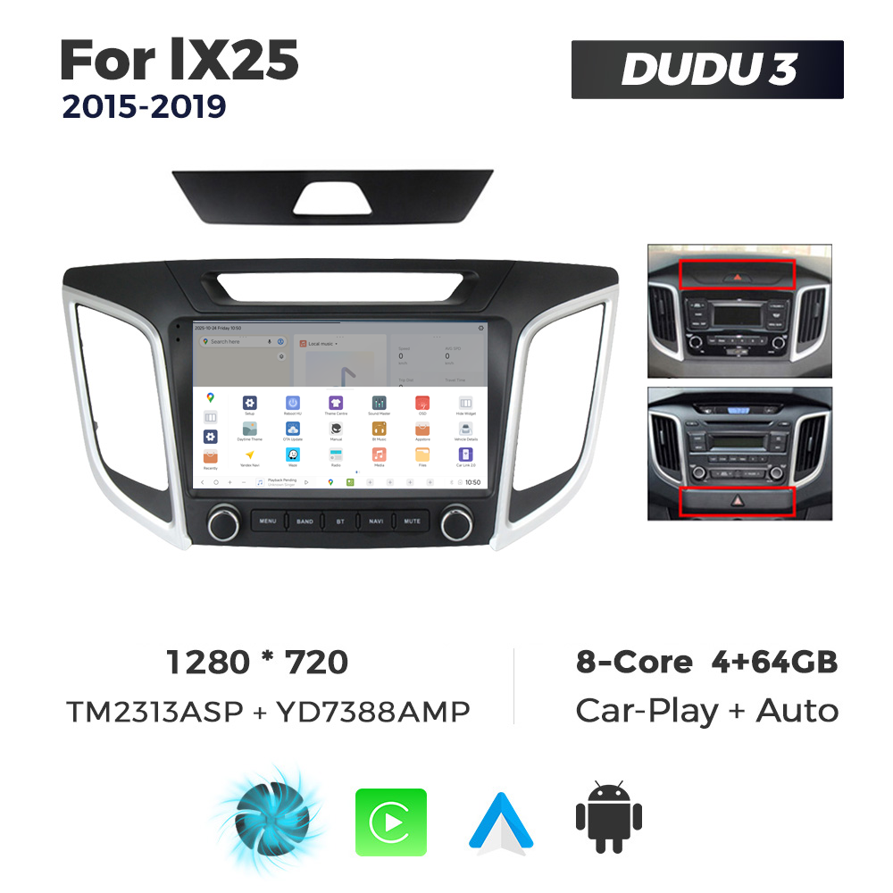 Navigatie Dedicata Hyundai IX25 2015-2019 DUDU3 9" 4GB RAM, 64GB ROM, Octacore, Ecran HD, CarPlay&AndroidAuto, Android - imagine 4