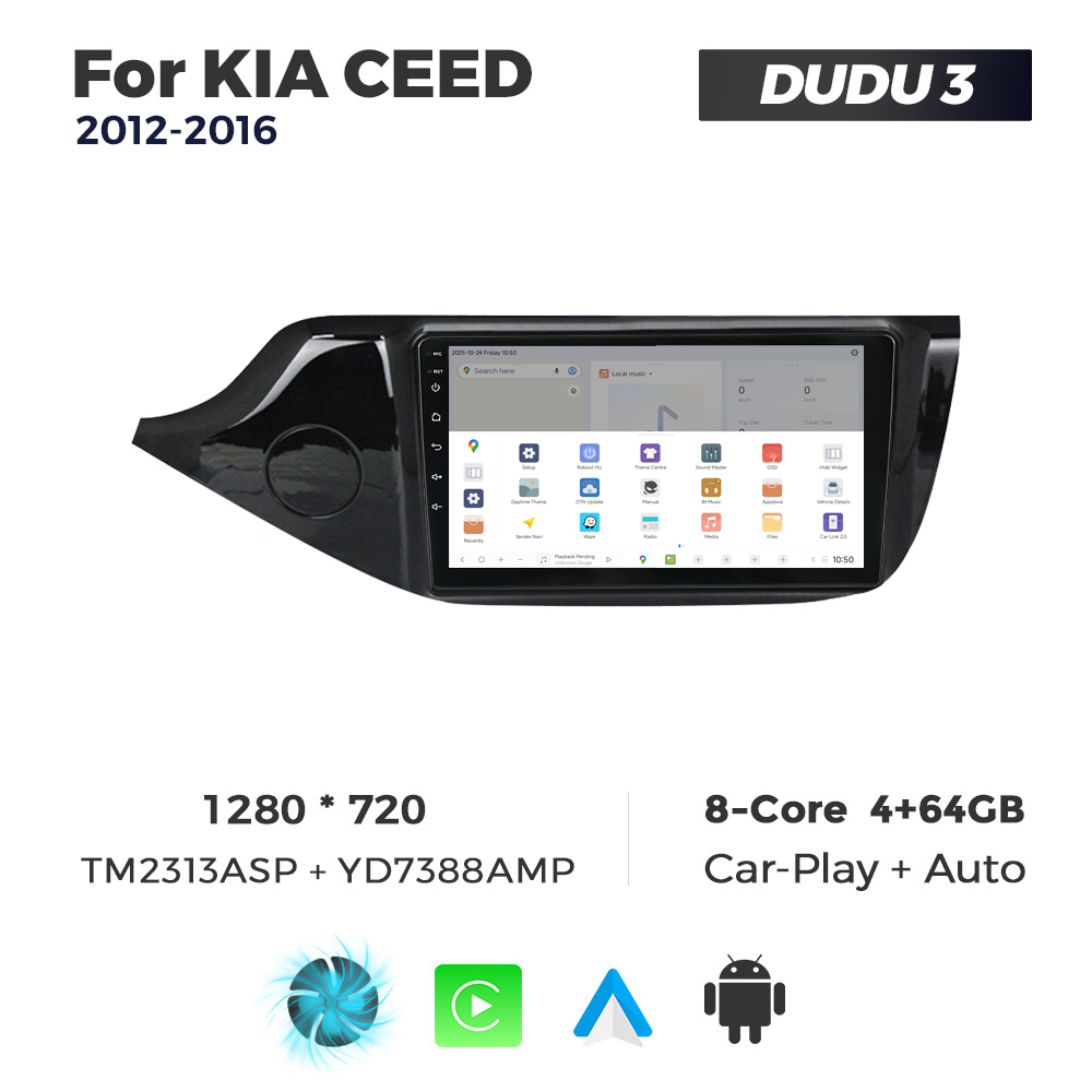 Navigatie Dedicata Kia Ceed 2012-2016 DUDU3 9" 4GB RAM, 64GB ROM, Octacore, Ecran HD, CarPlay&AndroidAuto, Android - imagine 4