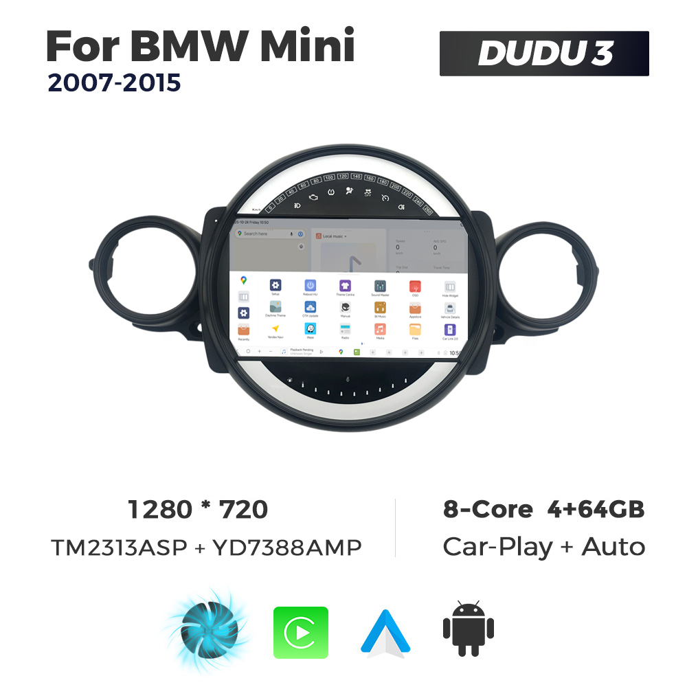 Navigatie Dedicata BMW MINI 2007-2015 DUDU3 9" 4GB RAM, 64GB ROM, Octacore, Ecran HD, CarPlay&AndroidAuto, Android - imagine 4