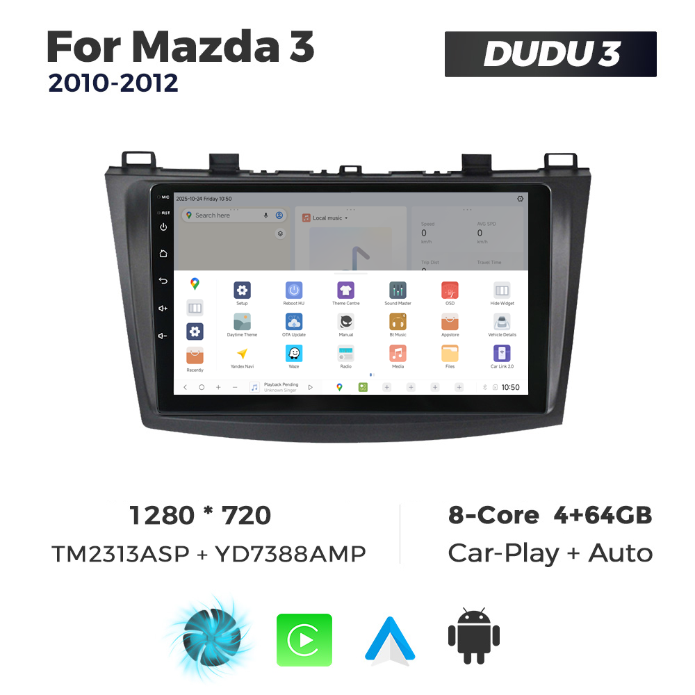 Navigatie Dedicata Mazda 3 2010-2012 DUDU3 9" 4GB RAM, 64GB ROM, Octacore, Ecran HD, CarPlay&AndroidAuto, Android - imagine 4