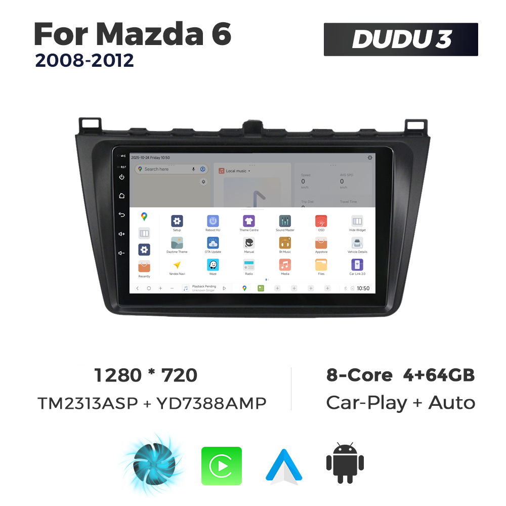 Navigatie Dedicata Mazda 6 2008-2012 DUDU3 9" 4GB RAM, 64GB ROM, Octacore, Ecran HD, CarPlay&AndroidAuto, Android - imagine 4