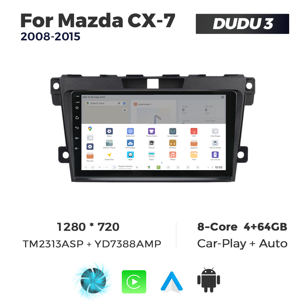 Navigatie Dedicata Mazda CX-7 2008-2015 DUDU3 9" 4GB RAM, 64GB ROM, Octacore, Ecran HD, CarPlay&AndroidAuto, Android - imagine 4