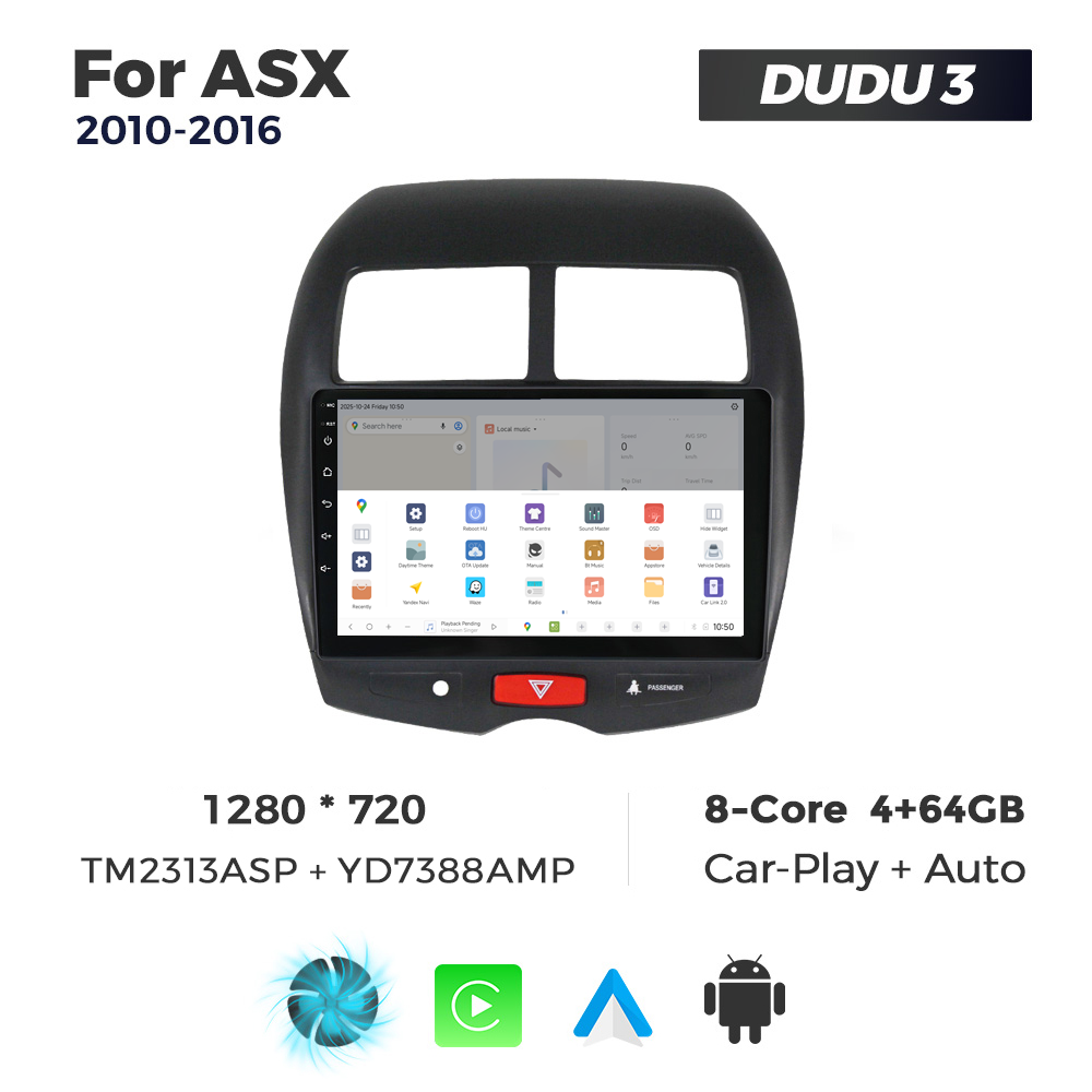 Navigatie Dedicata Mitsubishi ASX 2010-2016 DUDU3 9" 4GB RAM, 64GB ROM, Octacore, Ecran HD, CarPlay&AndroidAuto, Android - imagine 4