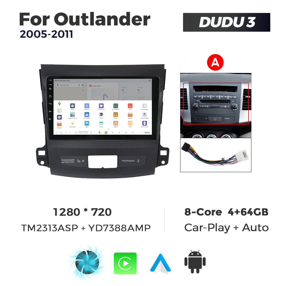 Navigatie Dedicata Mitsubishi Outlander 2005-2011 DUDU3 9" 4GB RAM, 64GB ROM, Octacore, Ecran HD, CarPlay&AndroidAuto, Android - imagine 4