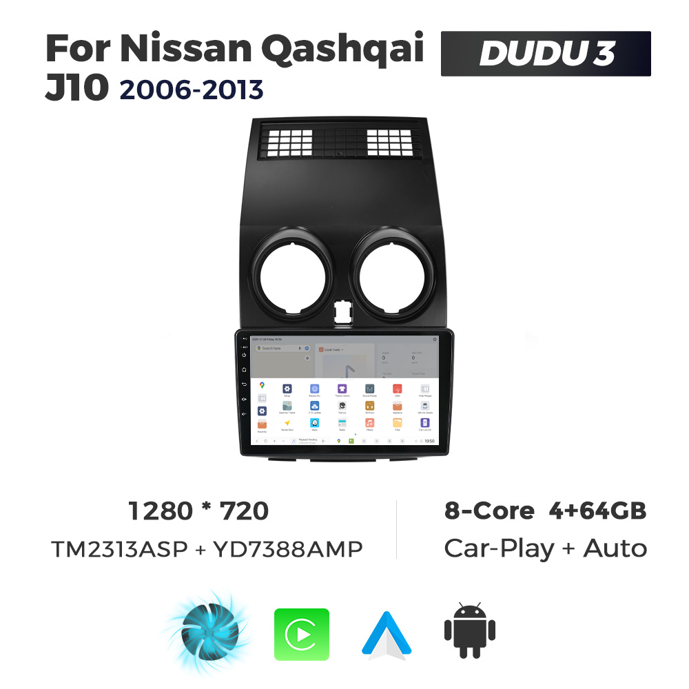 Navigatie Dedicata Nissan Qashqai J10 2006-2013 DUDU3 9" 4GB RAM, 64GB ROM, Octacore, Ecran HD, CarPlay&AndroidAuto, Android - imagine 4