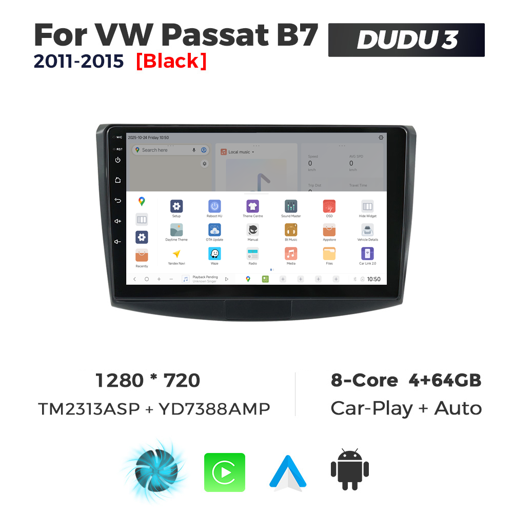 Navigatie Dedicata Volkswagen Passat B6/B7 Negru 2005-2015 DUDU3 10" 4GB RAM, 64GB ROM, Octacore, Ecran HD, CarPlay&AndroidAuto, Android - imagine 4