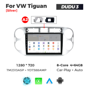 Navigatie Dedicata Volkswagen Tiguan 2007-2016 Gri DUDU3 9" 4GB RAM, 64GB ROM, Octacore, Ecran HD, CarPlay&AndroidAuto, Android - imagine 4
